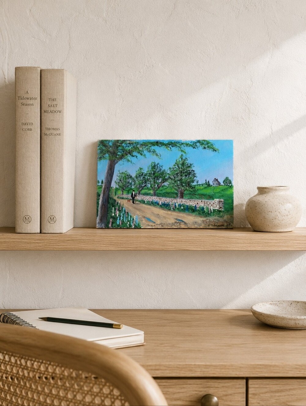 Jean Thompson 2002 Original Canadian Landscape Painting 6x9 Signed
